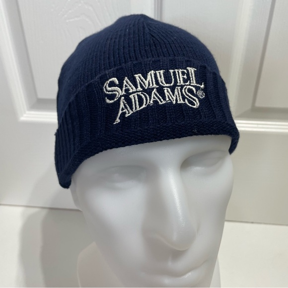 Samuel Adams Knit Beanie Hat Blue - Picture 1 of 8